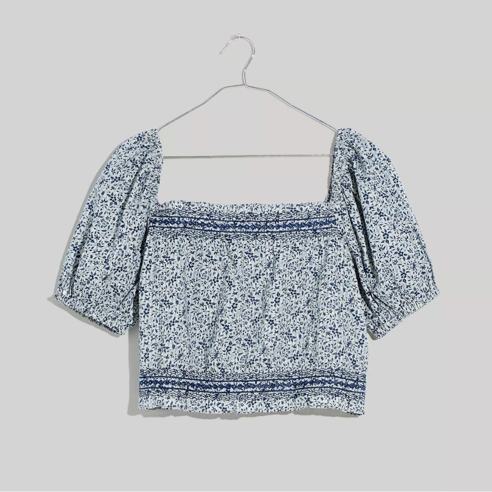 Madewell Blue Floral Top